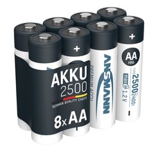 ANSMANN Akku Mignon AA 2500mAh 1,2V NiMH, 8 Stück