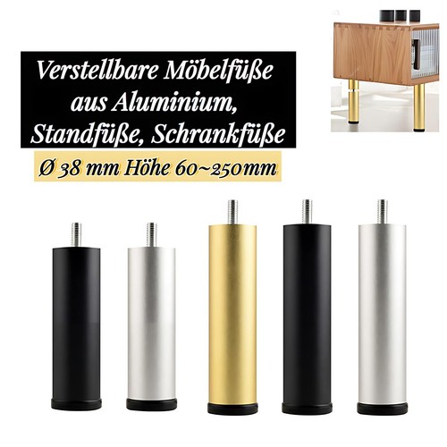 Aluminium möbelfüße ø38mm - aluminium,