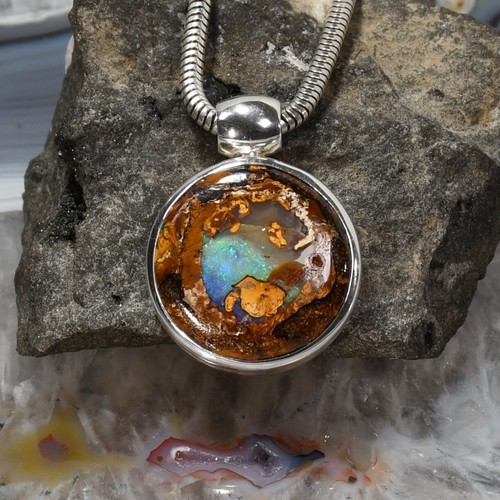 Boulder opal anhänger 925 - boulder, anhänger,