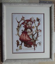  Hummel Stickbild Bild  Kreuzstich Rahmen fertig 