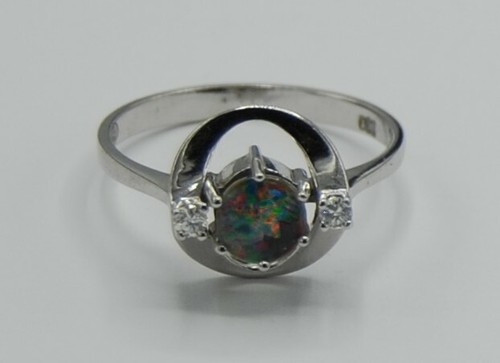 Weißgold opal solitär - opal,