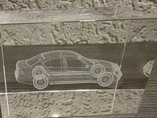 3D Glaswürfel Briefbeschwerer
