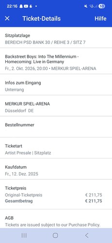 Backstreet boys ticket - boys,