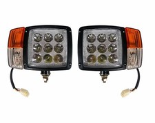 2x Frontscheinwerfer LED 27W Scheinwerfer Blinklicht für Traktor Bagger Radlader