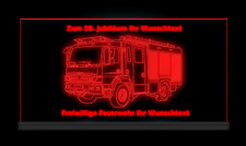 Feuerwehr Wunschtext LED Acryl