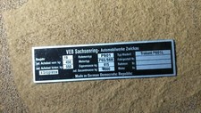 Typenschild s39 Schild DDR VEB