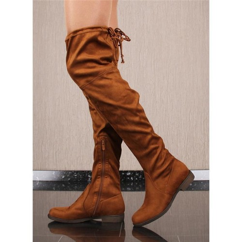 Flache damen overknee stiefel - flache,