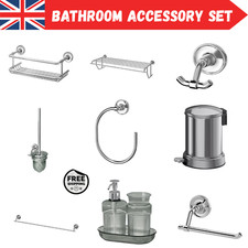 Ikea Bad Set Regal, Reling, Mülleimer, Haken & Halter BROFJÄRDEN Chrom Bad Set Neu