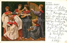 Kuenstlerkarte Gg. Busch Kinder Harfe Mandoline Gitarre Gesang