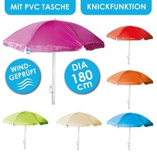 Nylon Sonnenschirm Ø 1,8 m Garten Balkon Strand Schirm UV20+ knickbar Farbwahl