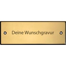 rechteckiges Messing Schild Innen Außenbereich 12,5x4,5cm Gravur personalisiert