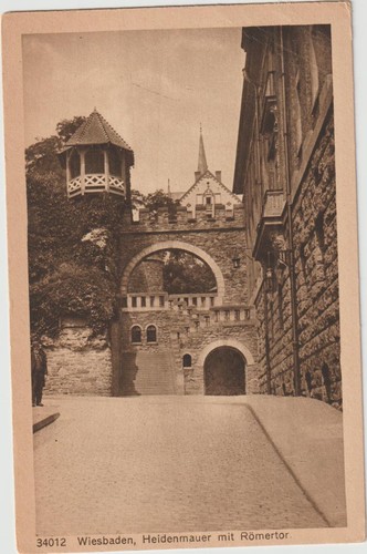 Alte wiesbaden heidemauer - ak, wiesbaden,