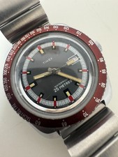 VINTAGE TIMEX 25 METRES HAU. MECHANISCH HANDAUFZUG DREHLÜNETTE DATUM ANZEIGER