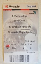 Eintrittskarte Ticket Eintracht Frankfurt - Bor. Mönchengladbach * 2006 / 2007