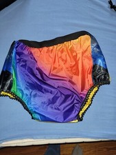 Baby Adult Windelhose Pvc regenbogen knispert XL  
