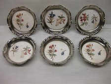 RAR 6 Untersetzer Glasuntersetzer Wächtersbach "Alpenblumen" Art Deko 20er