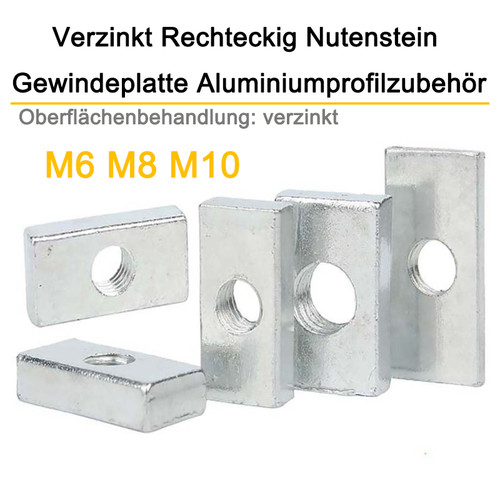 M10 verzinkt rechteckig - m6,