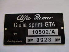 Typenschild Alfa Romeo schild ID-plate 10502/A bertone giulia sprint GTA s40