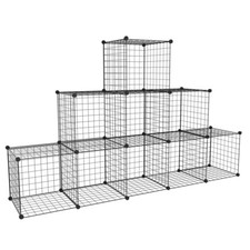 Drahtwürfel Pyramide 9 Fächer Modulregal Würfelregal Schwarz,109x178x38,5 cm
