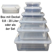 Aufbewahrungsbox mit Deckel 0,8-20 L Kunststoffbox Plastikbox Box Transparent
