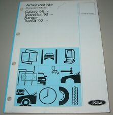 Arbeitszeitliste Mechanische Arbeiten Ford Galaxy / Maverick / Ranger / Transit!
