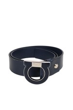 Salvatore Ferragamo Damen Gürtel Blau Leder Ledergürtel  Hüftgürtel