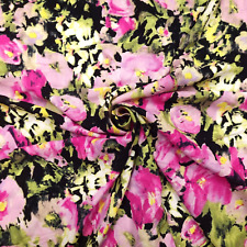 Stoff mit Blumen Meterware, Viskosestoff Blumenmuster Kleiderstoff  Viskose