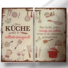 Herdabdeckplatten Glas Ceranfeld Kochfeld Schneidebrett 2er Set Nostalgie Design