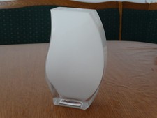 Designer Vase Glas Weiß Rechteckig Geschwungen 20 cm hoch Modern