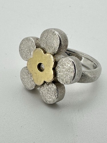 925 silber ring blume bicolor - blume,