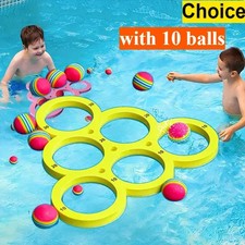 Pool Wurfspielset Bälle Ringe Schwimmspiel Wasser Spielspaß Kinder Erwachsene