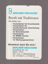DDR-Taschenkalender "Berliner Druckerei-Ausbildung" 189/90