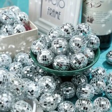 10 Mini-Disco-Kugeln Silber