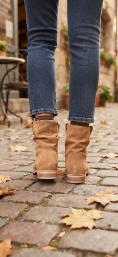 Suede ankle boots pull - pull, on