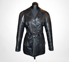 Vintage-Lederjacke für Damen mit originalem 70er-Jahre-Gürtel