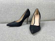 Guess Pumps schwarz Glitzer Spitze High Heels Damen Schuhe