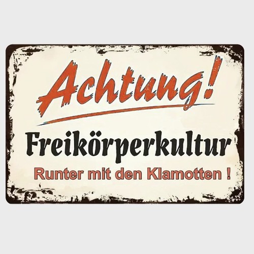 Blechschild fkk - blechschild,