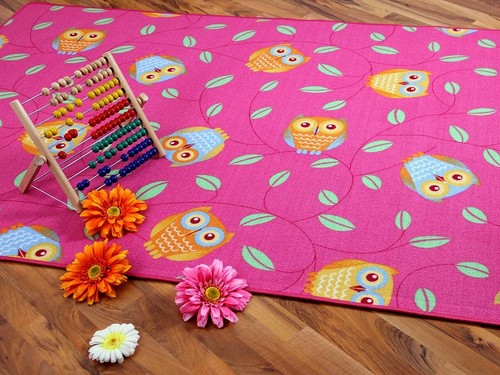 Kinder spielteppich eule pink - kinder,