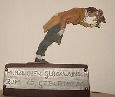 Der Gratulant Zinnfigur nach Carl Spitzweg,  handbemalt, zum 75. Geburtstag