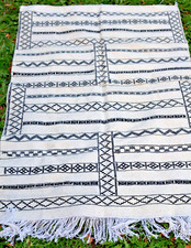 Handgeknüpfter Marokkanischer Berber Teppich (190x125) Weiß Rug Carpet