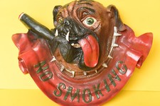 Bulldogge Deko Hund Figur Hunde Bild Geschenk Wandbild No-Smoking Nichtraucher