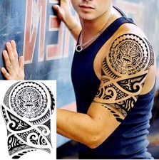 Temporäres Tattoo Tribal Blumen Drache Muster Sexy Klebetattoo Flower Dragon