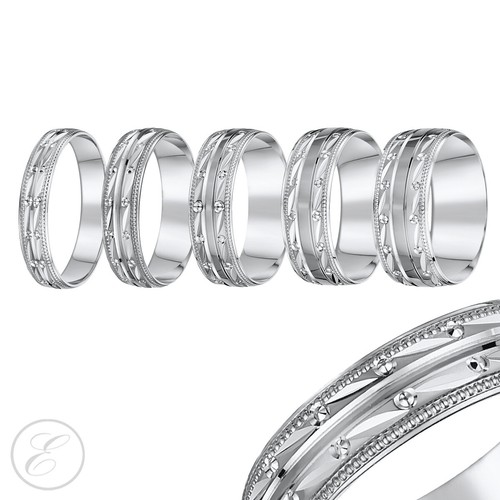 6mm 9ct weißgold - weißgold, ring