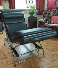 Swecco Design Relaxliege Bauhaus Stil schwarz Chrom – Le Corbusier Art Vogel