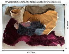 3 kg Lammfell-Reste, Fell + Lederseite,  unbenutzt, Nappa+Glatt, versch. Farben