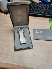 gebr. wunderschönes Dunhill Feuerzeug Silber mit Etui