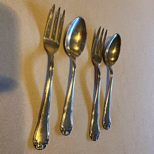 Besteckset metall silber - 4x,