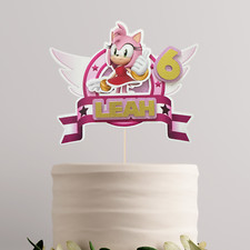 Amy Rose Sonic Cake Topper - 3D Topper - Personalisiert Alter und Name