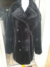 Kuschliger Damenmantel,Fake Fur,Plüsch, Schwarz, Gr.38, Clockhouse 