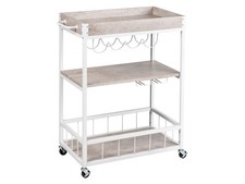 Wenko Küchenwagen im trendigen Walnussholz-Look (weiß/zement) - B-Ware neuwertig